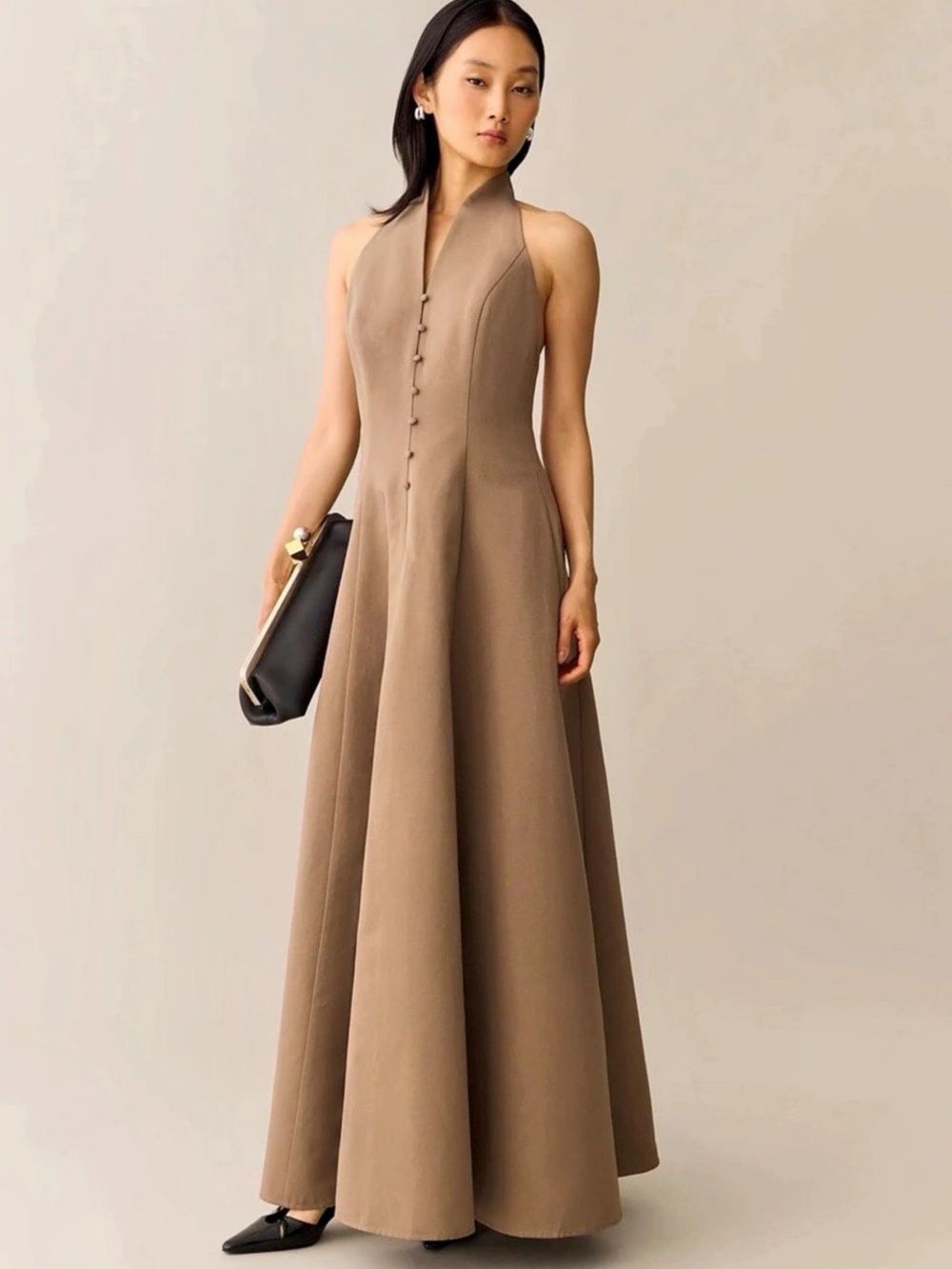 O.p.t Jora Dress Brown Maxi Halter Dress size 0 NWT